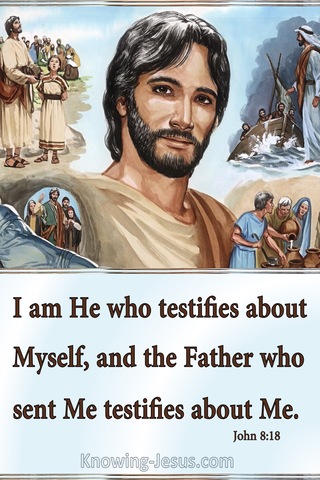 John 8:18 Jesus Testifies About Himself (blue)